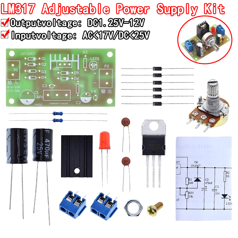 Lm317 Voltage Regulator - LM317 Adjustable Power Supply Kit Continuous