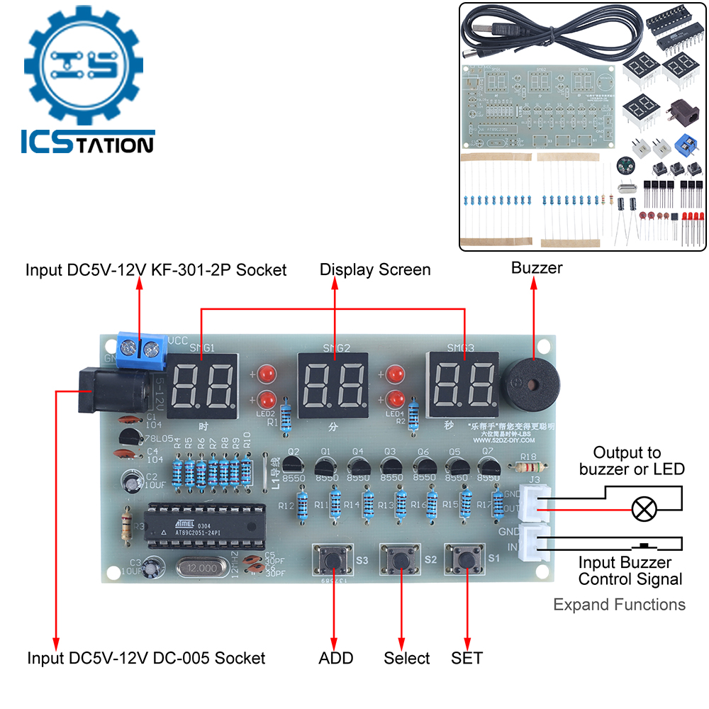 Diy Electronics Learning Kit - DIY Electronic Kit 6Bit Red LED