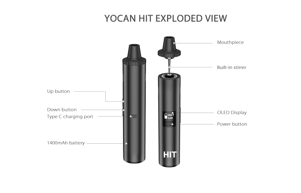 Original Yocan Hit Dry Herb Va - Diy Vape Electronics recension och pris