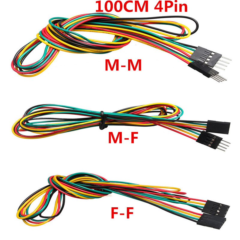 10pcs/lot 4pin 100cm M-M / M-F - Breadboard Jumper Wire recension och pris