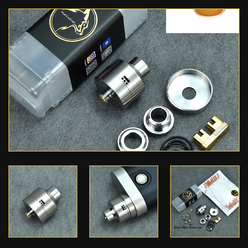Wolfcoolvape Nisshoku RDA Atom - Diy Vape Electronics recension och pris