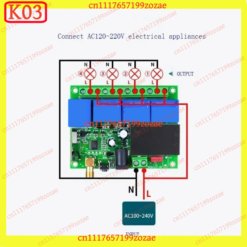 DC12‑36V 4CH Relay Receiver Mo - Rf 433Mhz Module recension och pris